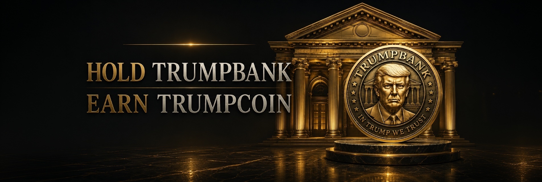 $TRUMPBANK — the wooden bank at night